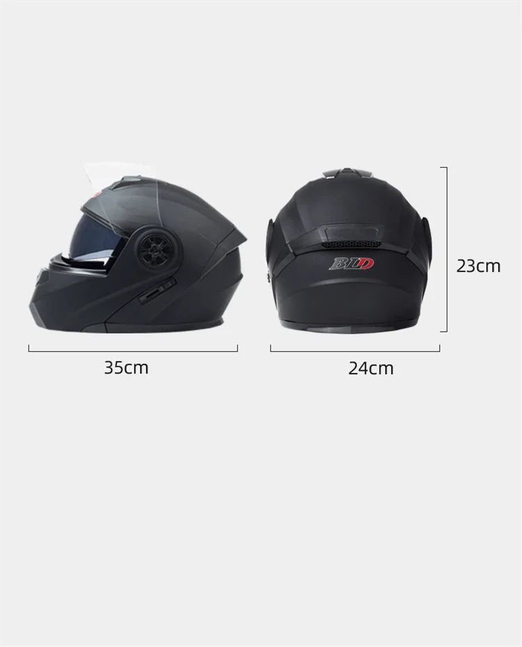 BLD-Capacete facial completo personalizado para motocicletas para homens e mulheres, capacetes de lente dupla, modulares, flip up, motocross, corrida, moda