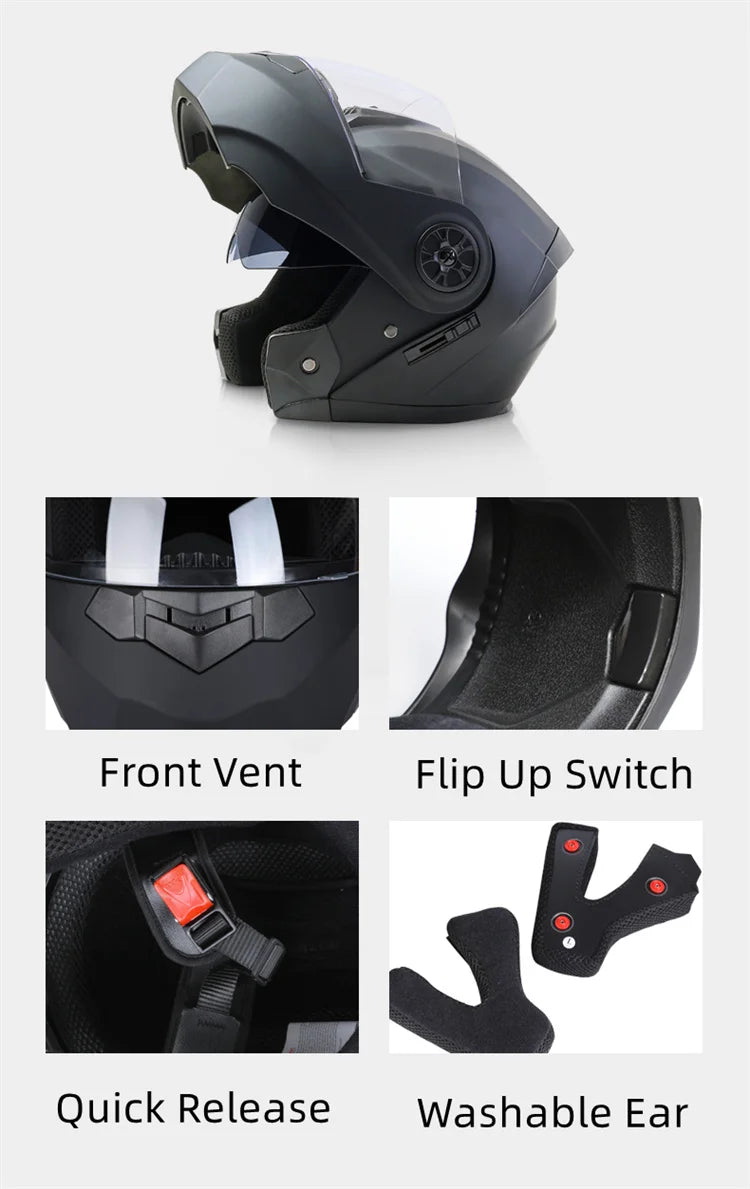 BLD-Capacete facial completo personalizado para motocicletas para homens e mulheres, capacetes de lente dupla, modulares, flip up, motocross, corrida, moda